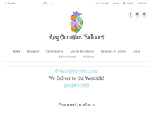 Tablet Screenshot of anyoccasionballoons.com
